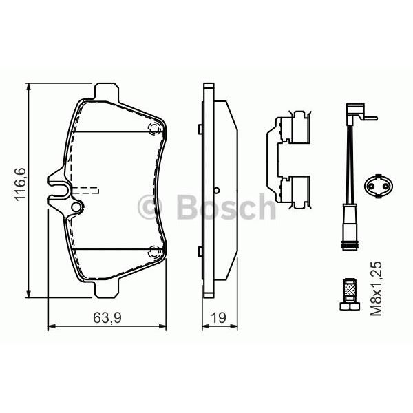 4 plaquettes de frein avant Bosch BP1323