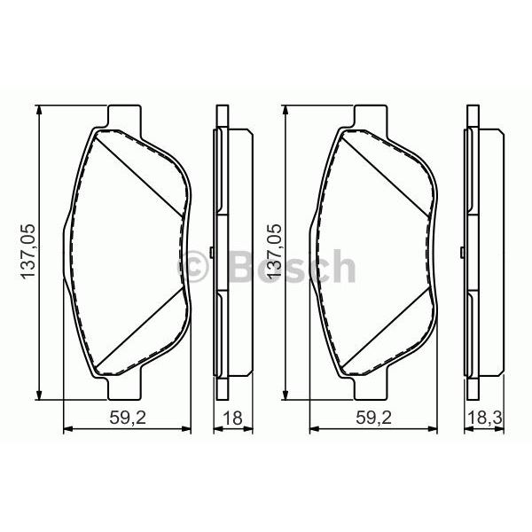 4 plaquettes de frein avant Bosch BP1485