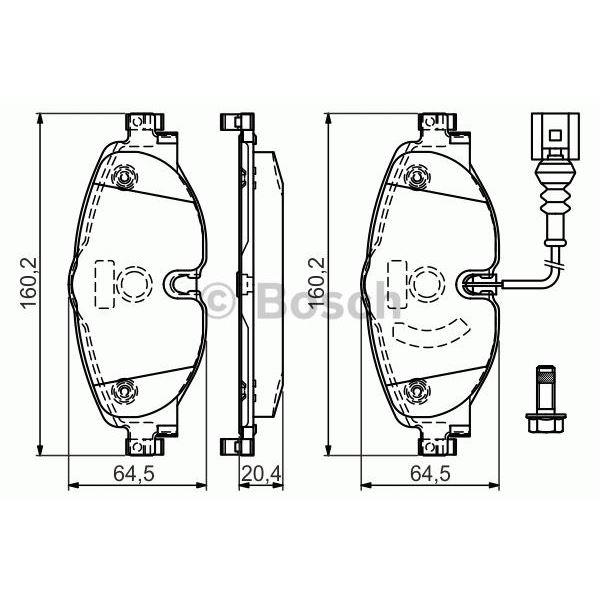 4 plaquettes de frein avant Bosch BP1505