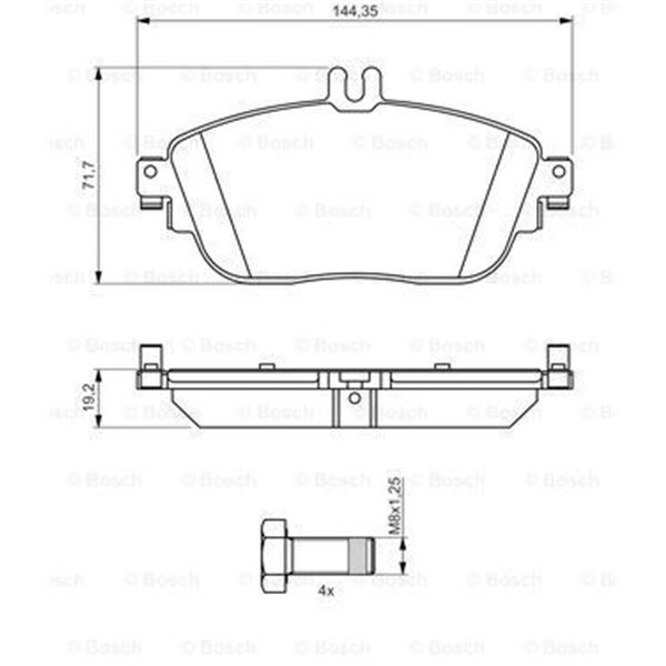 4 plaquettes de frein avant Bosch BP1507