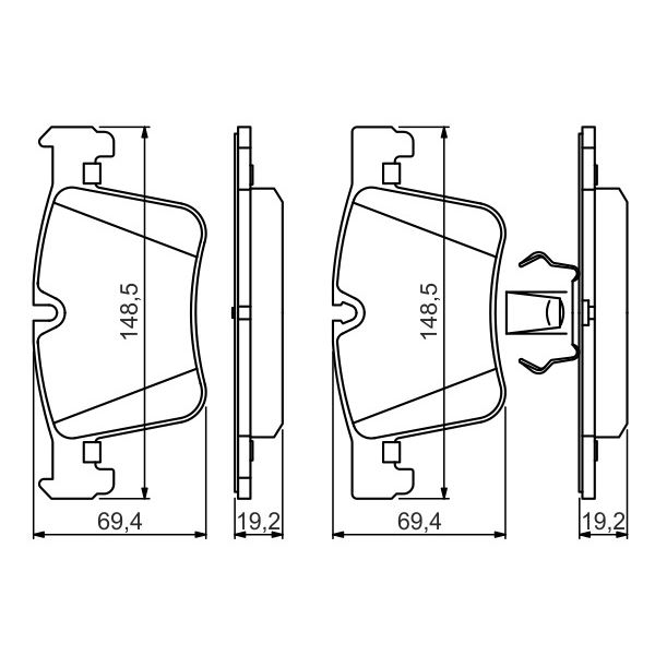 4 plaquettes de frein avant Bosch BP1408