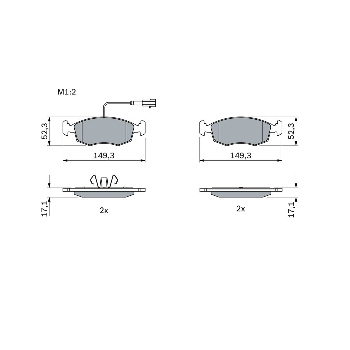 Plaquettes de frein avant (4 pièces) Bosch Bp1384 - 0986494463