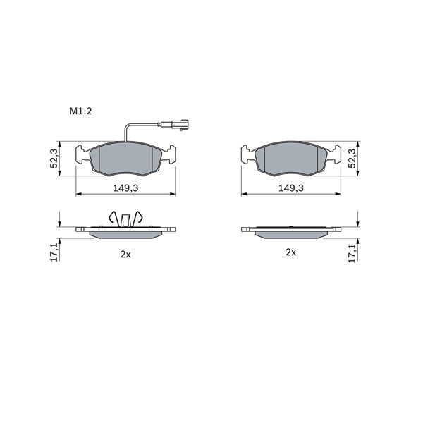 4 plaquettes de frein avant Bosch BP1384