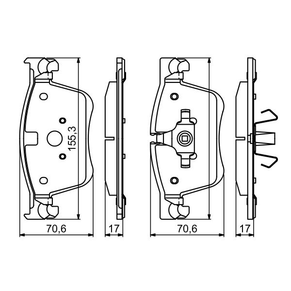 4 plaquettes de frein avant Bosch BP1691