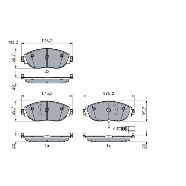 4 plaquettes de frein avant Bosch BP2270