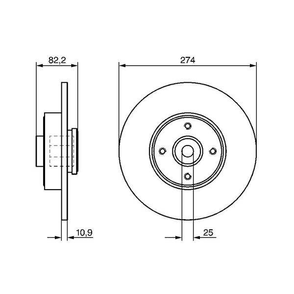 1 disque à roulement arrière Bosch BD1119