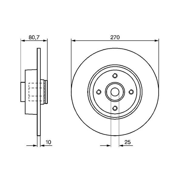 1 disque à roulement arrière Bosch BD1123