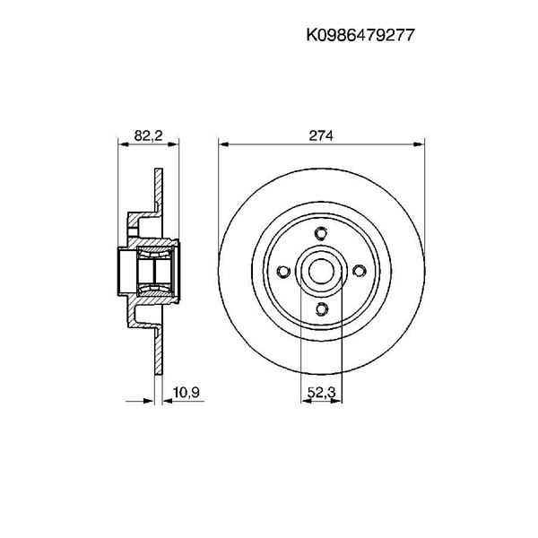 1 disque à roulement arrière Bosch BD1126