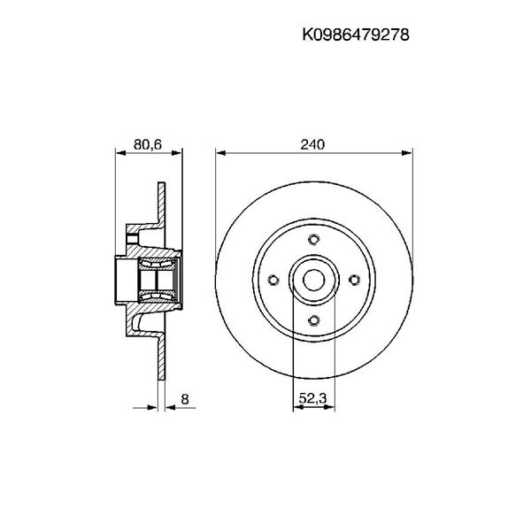 1 disque à roulement arrière Bosch BD1127