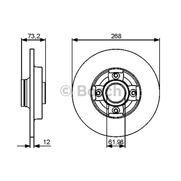 1 disque à roulement arrière Bosch BD1334