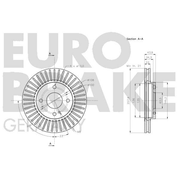 2 disques de frein avant Eurobrake 5815202580