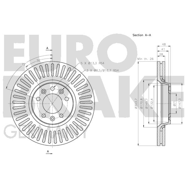 1 disque de frein avant Eurobrake 5815203734