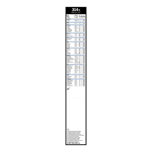 1 balai d'essuie-glace Bosch 314V