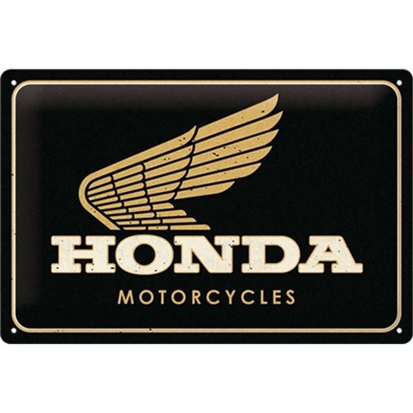 Plaque métal 20x30 cm Honda motorcycles gold