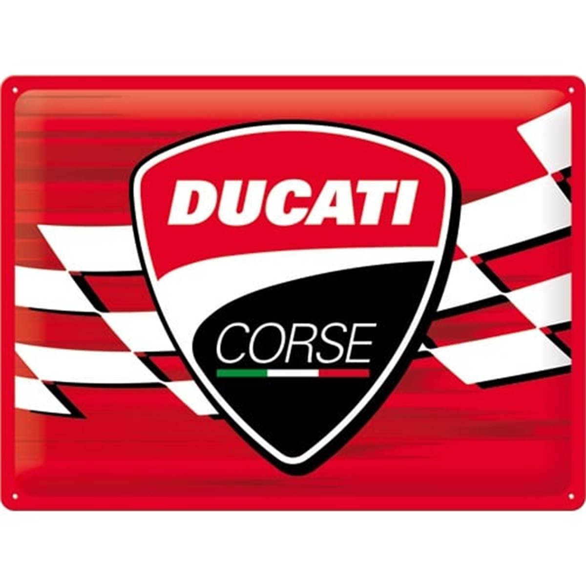 Plaque Métal 30x40 Cm Ducati Corse - Racing Flag