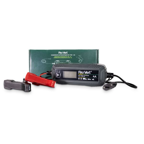 Chargeur de batterie automatique 6/12V - 4 Ampères FEU VERT