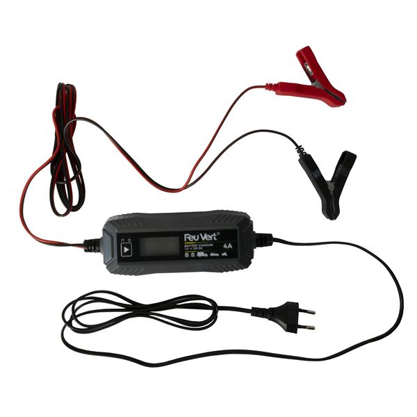 Chargeur de batterie automatique 6/12V - 4 Ampères FEU VERT
