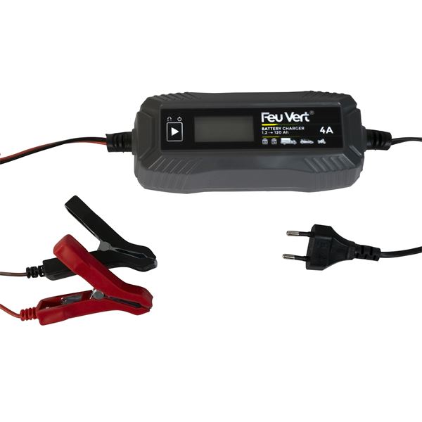 Chargeur de batterie automatique 6/12V - 4 Ampères FEU VERT