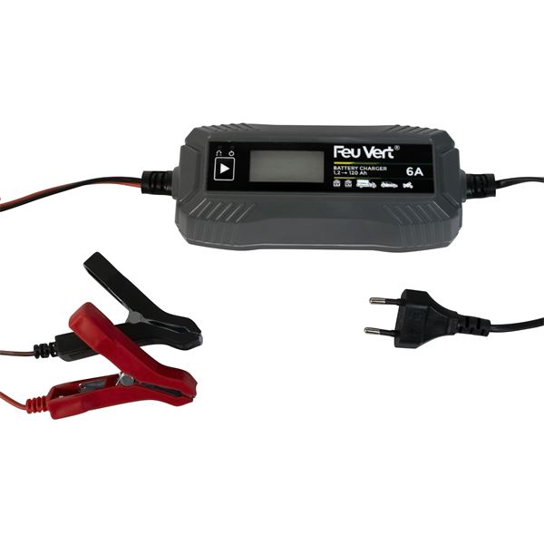 Chargeur de batterie automatique 6/12V - 6 Ampères FEU VERT