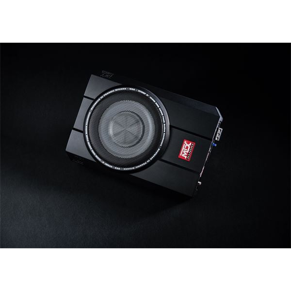 MTX RTU8P - Caisson de grave extra plat aluminium amplifié