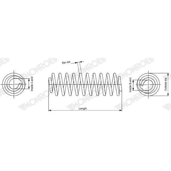 1 ressort de suspension arrière Monroe SP3959