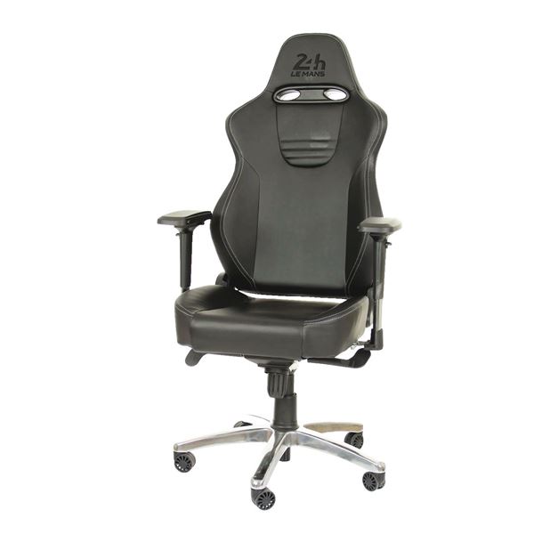Siège baquet de bureau en simili noir 24H Le Mans