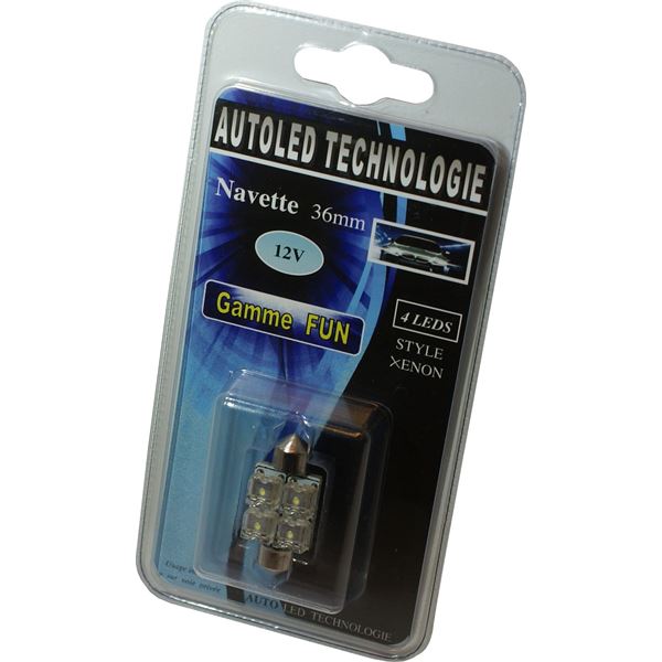 1 Ampoule navette 39mm 4 LEDS