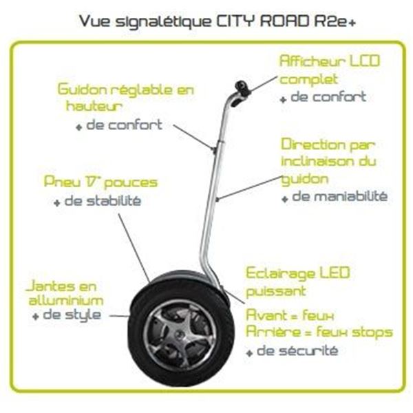 Gyropode électrique City Road R2e+ Beeper