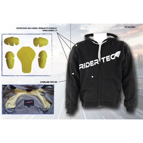 Sweatshirt noir et blanc Rider-Tec Taille S