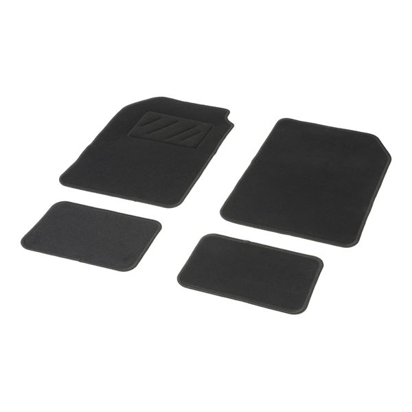 4 tapis de voiture moquette universels UNO noir