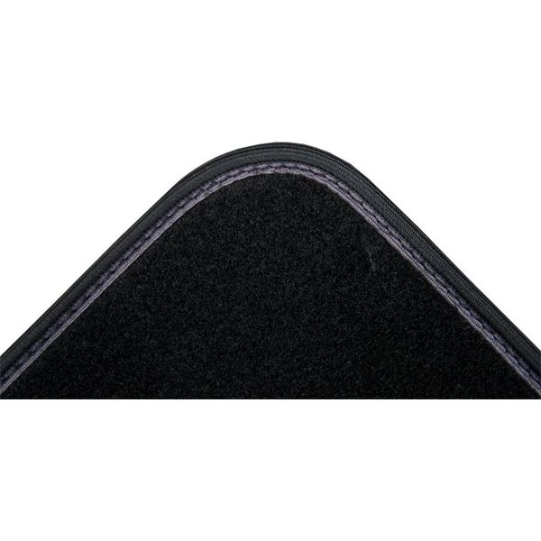 4 tapis de voiture moquette universels ganse bicolore grise