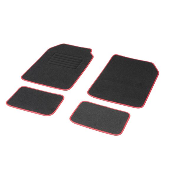 4 tapis de voiture moquette universels Aston rouge