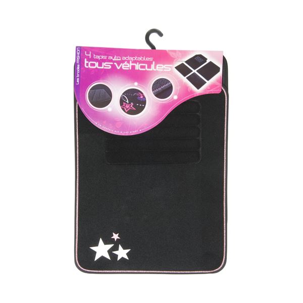 4 tapis de voiture moquette universels Glams paillette
