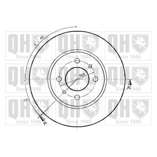 1 disque de frein avant Quinton Hazell BDC3193