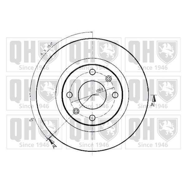 1 disque de frein avant Quinton Hazell BDC3247