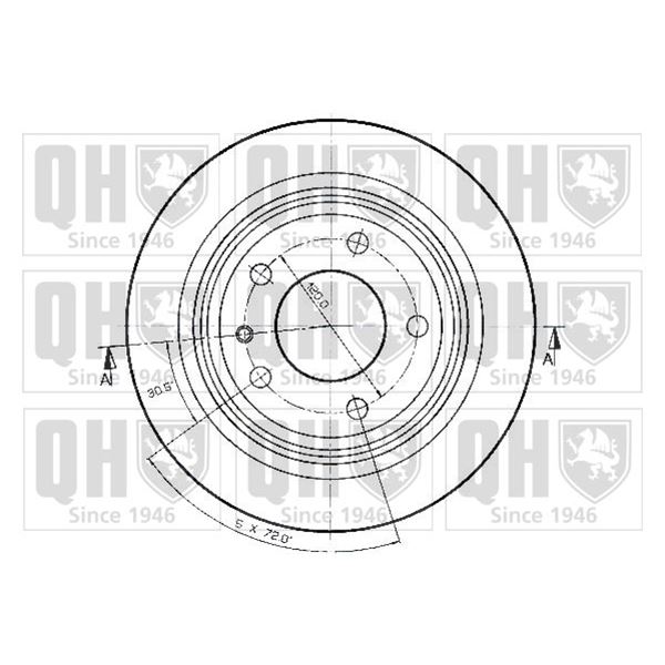 1 disque de frein arrière Quinton Hazell BDC3295