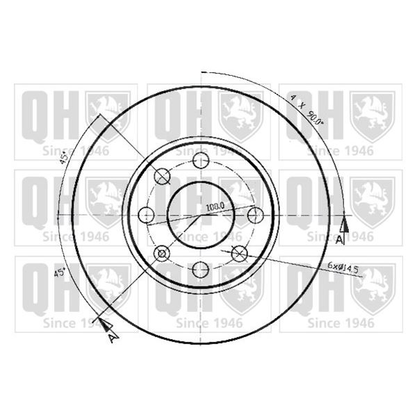 1 disque de frein avant Quinton Hazell BDC3388