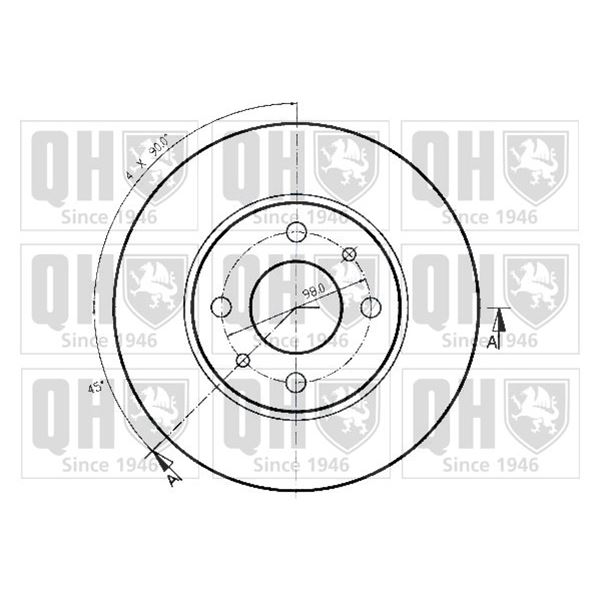 1 disque de frein avant Quinton Hazell BDC3436