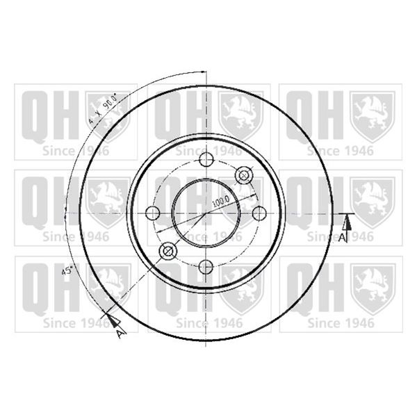 1 disque de frein avant Quinton Hazell BDC3449