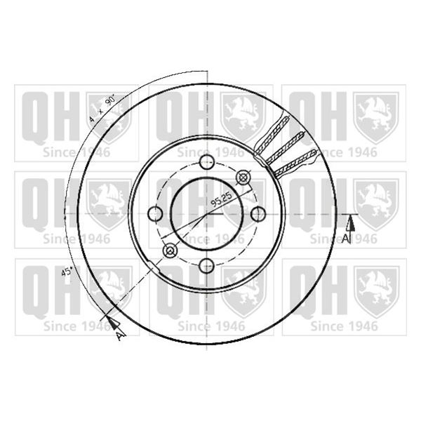 1 disque de frein avant Quinton Hazell BDC3471