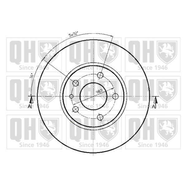 1 disque de frein arrière Quinton Hazell BDC3504