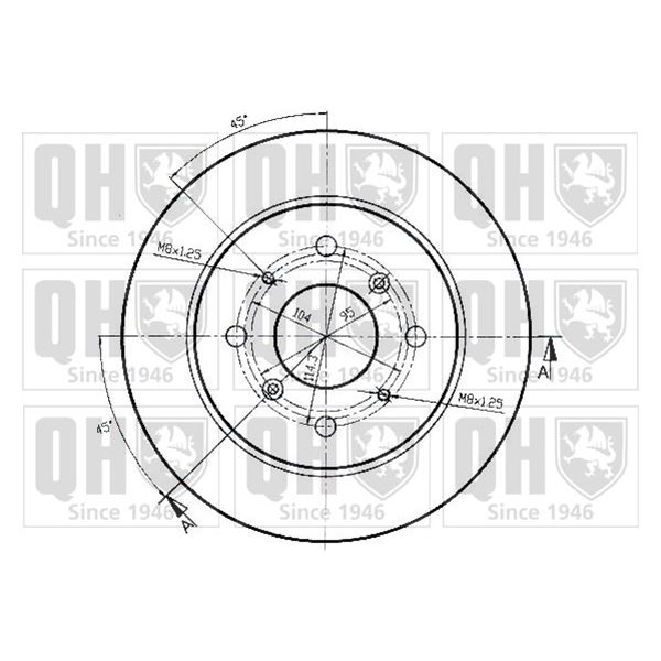 1 disque de frein arrière Quinton Hazell BDC3574