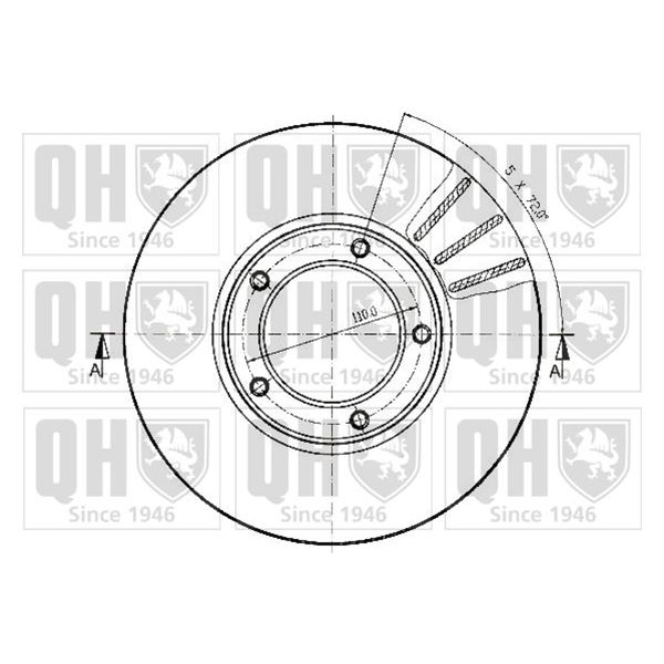 1 disque de frein avant Quinton Hazell BDC3603