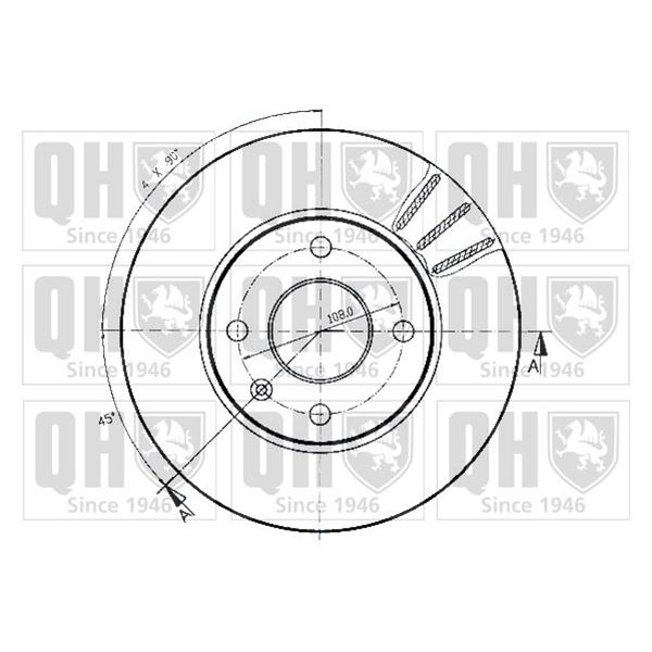 1 disque de frein avant Quinton Hazell BDC3608