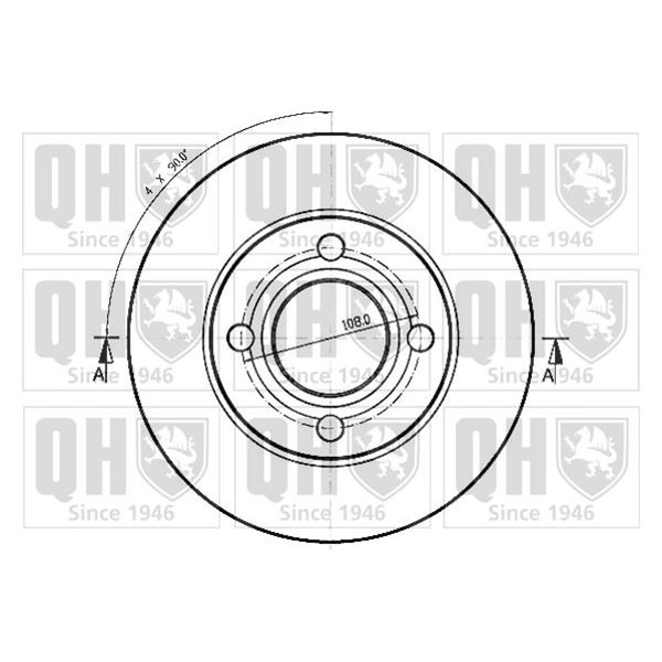 1 disque de frein arrière Quinton Hazell BDC3629
