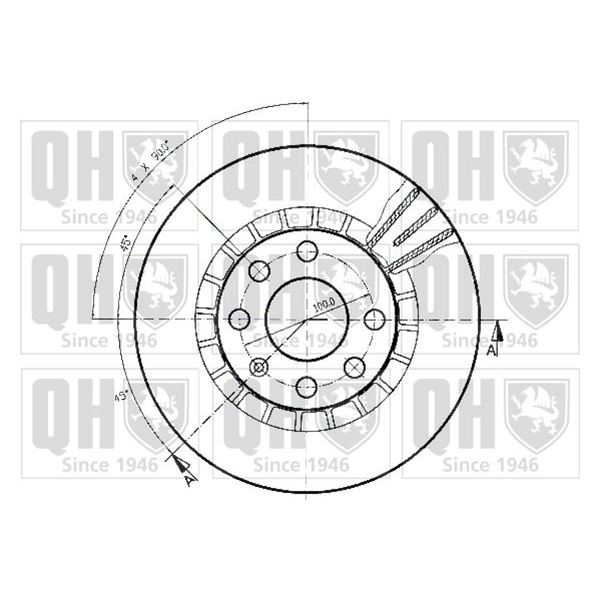 1 disque de frein avant Quinton Hazell BDC3680