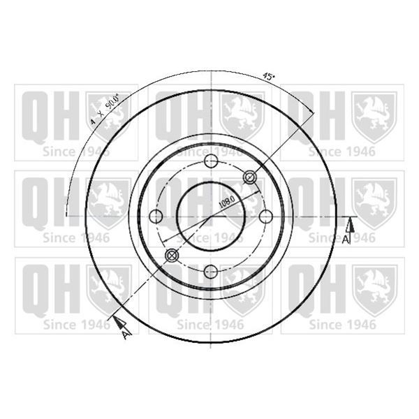 1 disque de frein arrière Quinton Hazell BDC3690