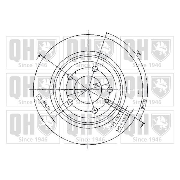 1 disque de frein arrière Quinton Hazell BDC3720