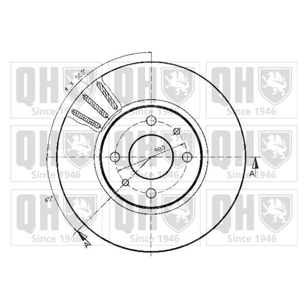 1 disque de frein avant Quinton Hazell BDC3731