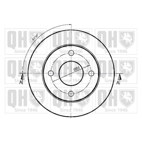 1 disque de frein avant Quinton Hazell BDC3753